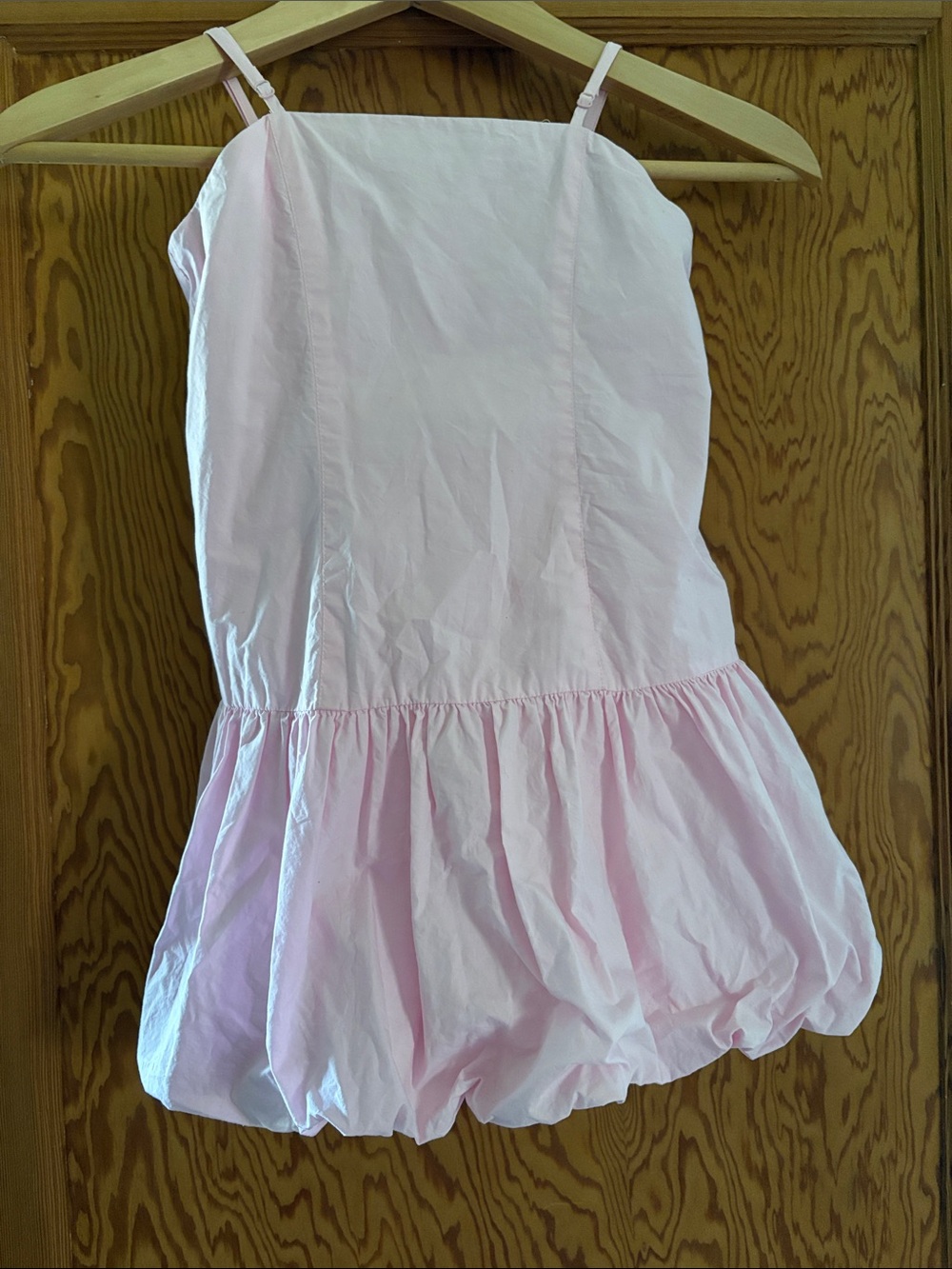 BARDOT Junior, Size 7, Girls Soft Pink Spaghetti-Strap Bubble Hem Dress